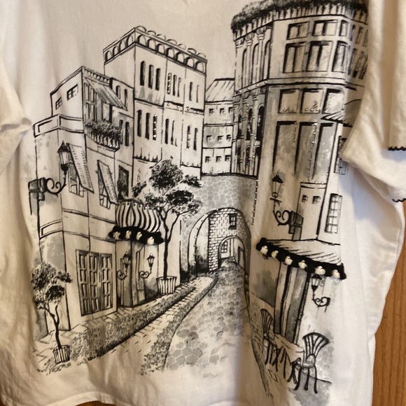 Alfred Dunner blk/white cotton t-shirt - Picture 3 of 4